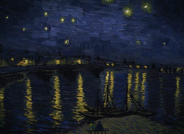Landscape Starry Night over the Rhone