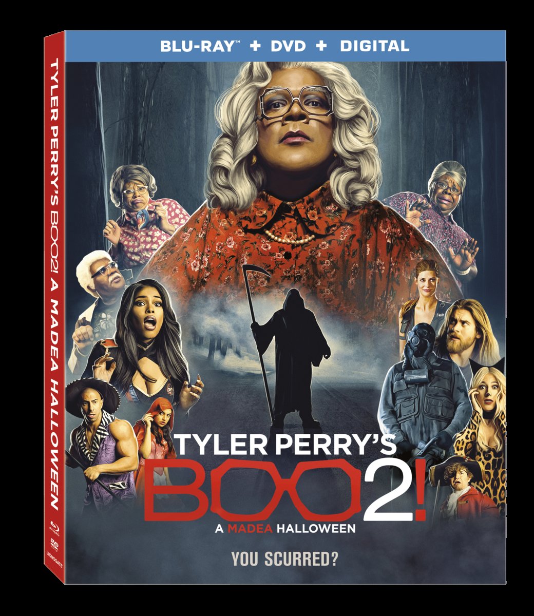 Tyler Perry's Boo 2! A Madea Halloween Blu-Ray Combo Cover (Lionsgagte Home Entertainment)