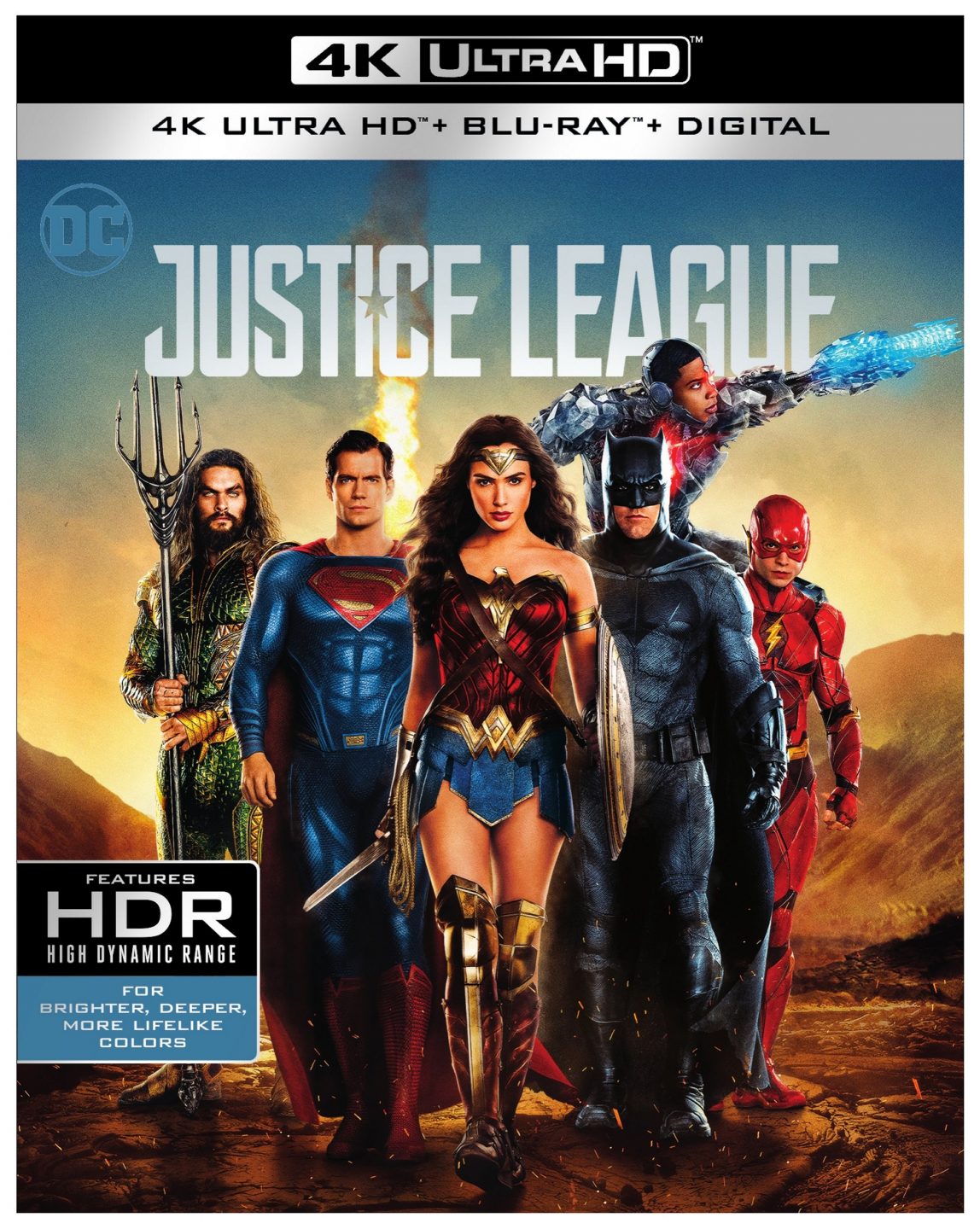 Justice League 4K Ultra HD Combo cover (Warner Bros. Home Entertainment)