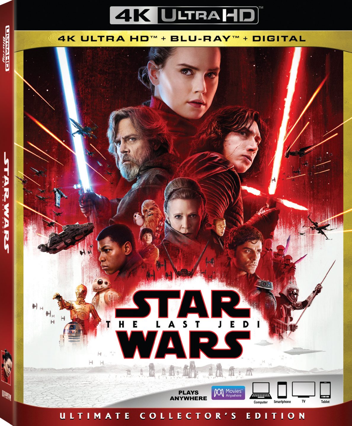 Star Wars: The Last Jedi 4K Ultra HD/Blu-Ray Combo cover (Walt Disney Studios Home Entertainment)