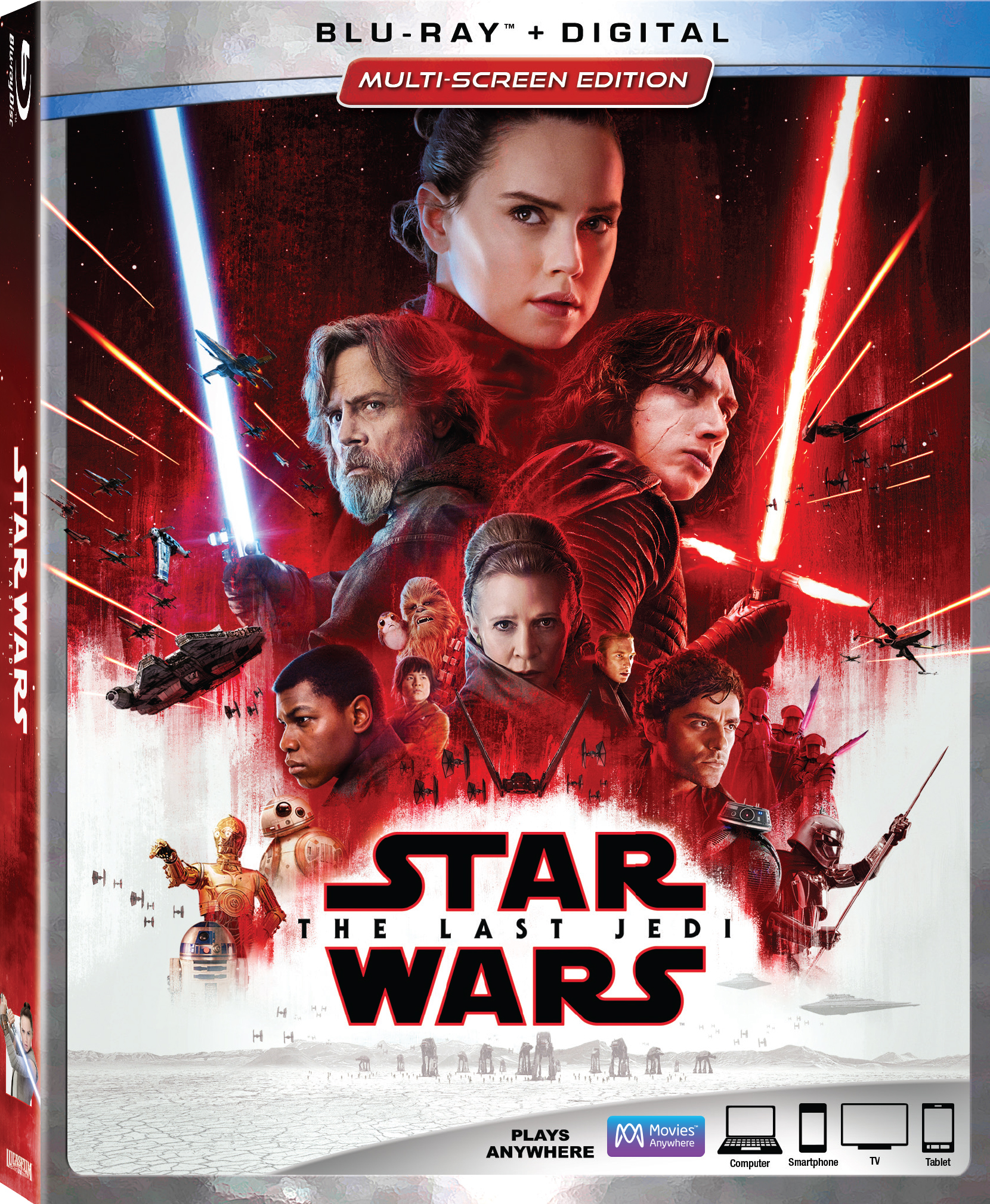 Star Wars: The Last Jedi Blu-Ray Combo cover (Walt Disney Studios Home Entertainment)