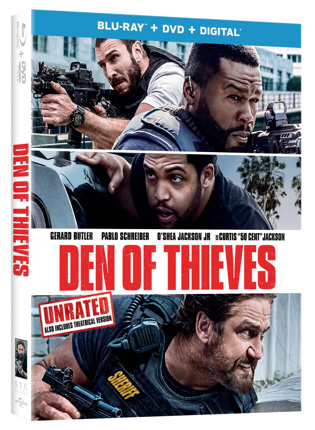 Den Of Thieves Blu-Ray Combo Pack cover (Universal Studios Home Entertainment)