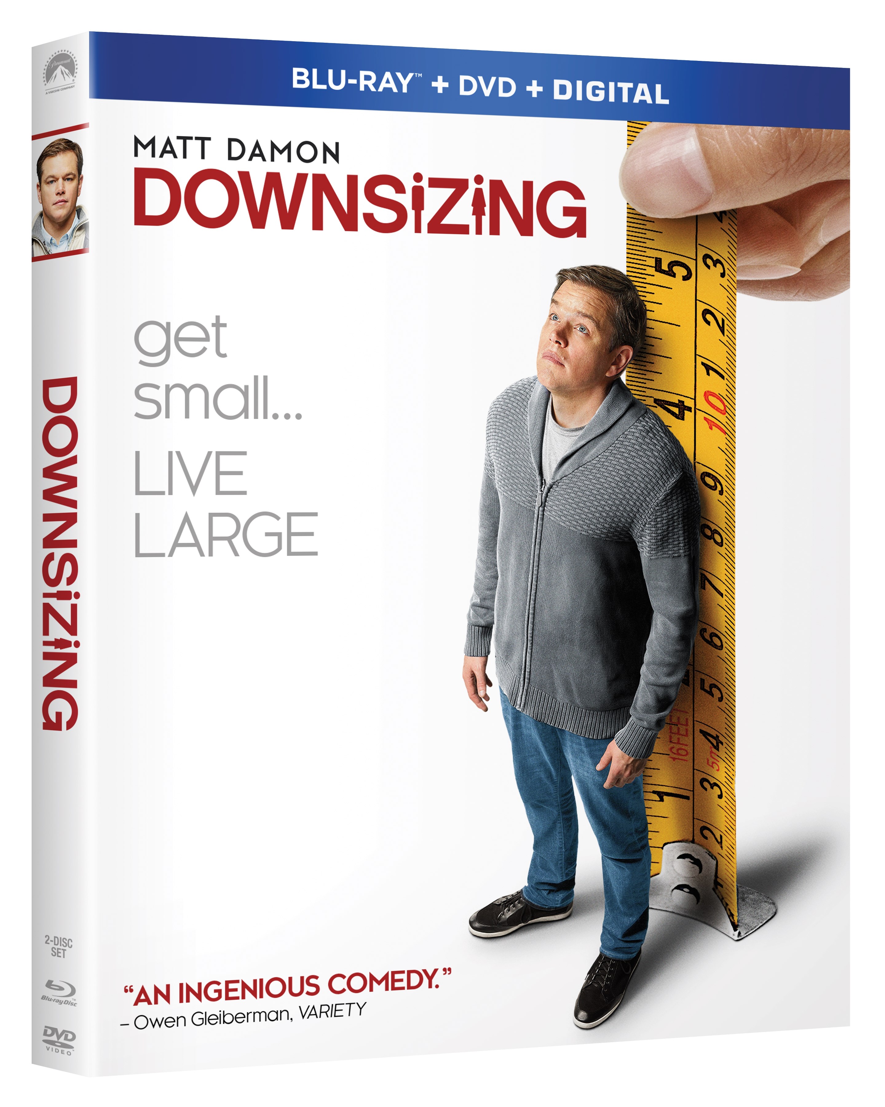 Downsizing Blu-Ray Combo Pack cover (Paramount Home Entertainment)