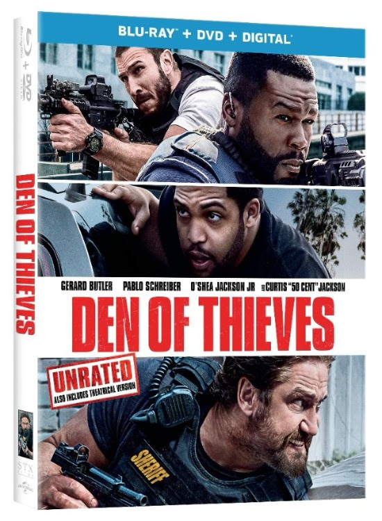 Den Of Thieves Blu-Ray/DVD/Digital HD cover (Universal Pictures Home Entertainment)