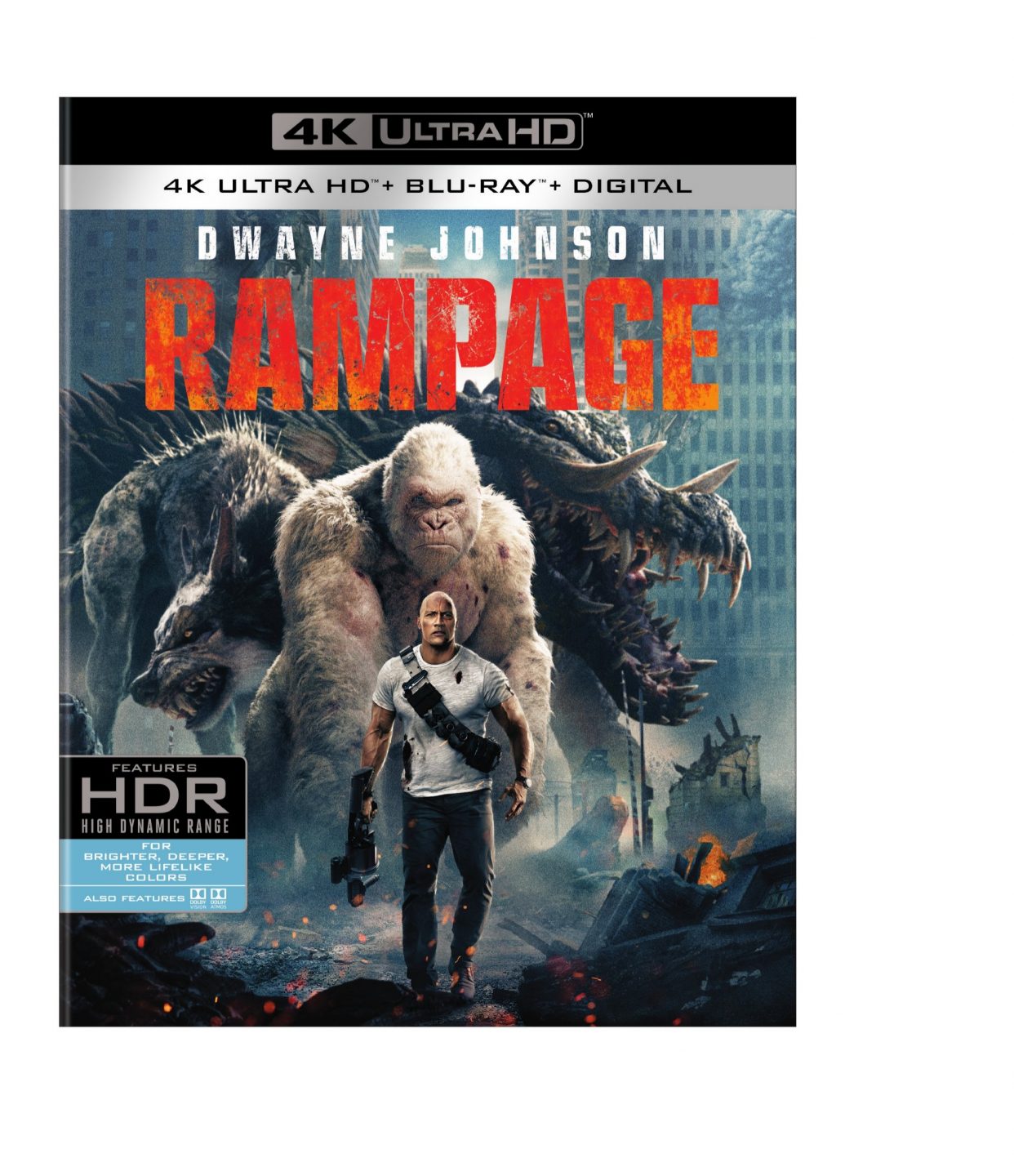 Rampage 4K Ultra HD Combo Pack cover (Warner Bros. Home Entertainment)