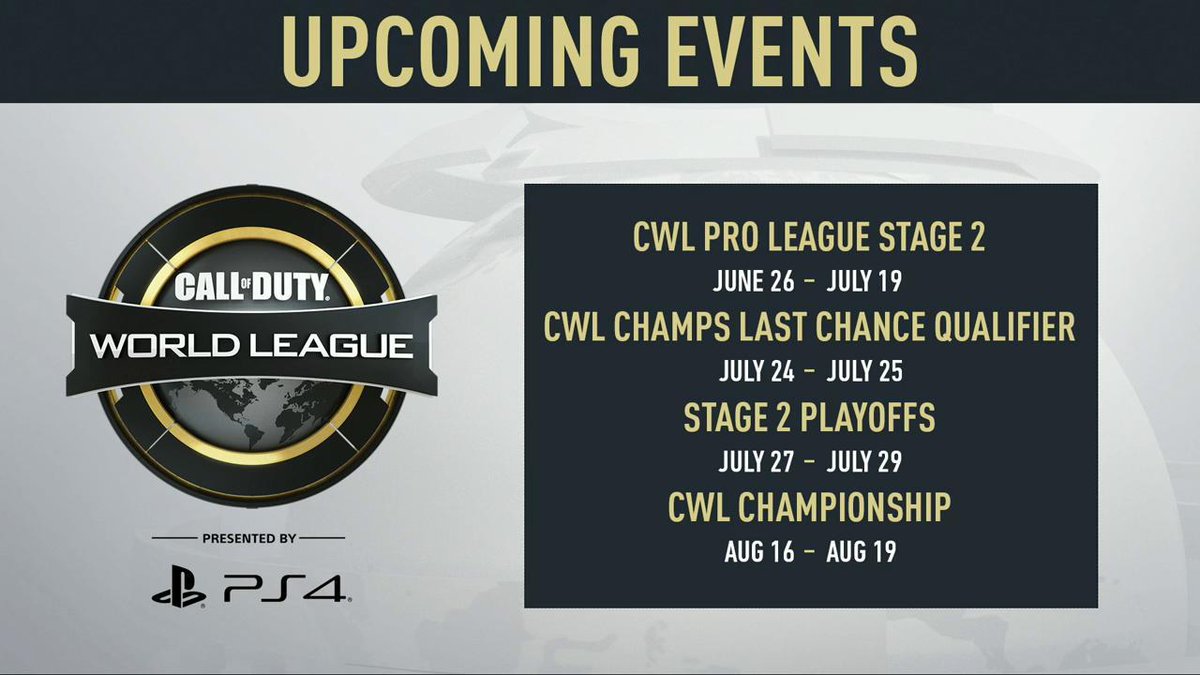 Call Of Duty World League Upcoming Events