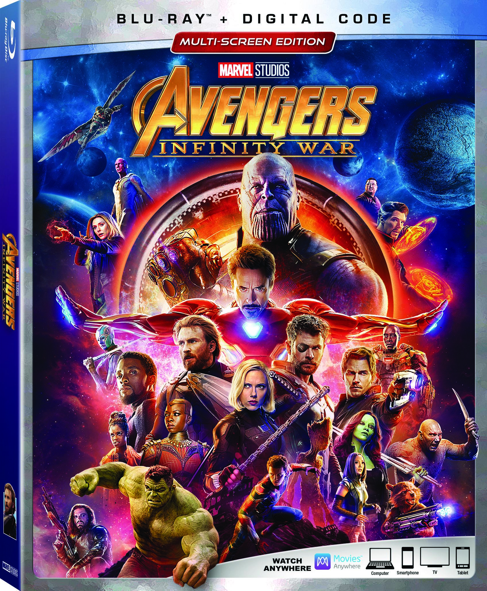 Avengers: Infinity War Blu-Ray Combo Pack cover (Walt Disney Studios Home Entertainment)