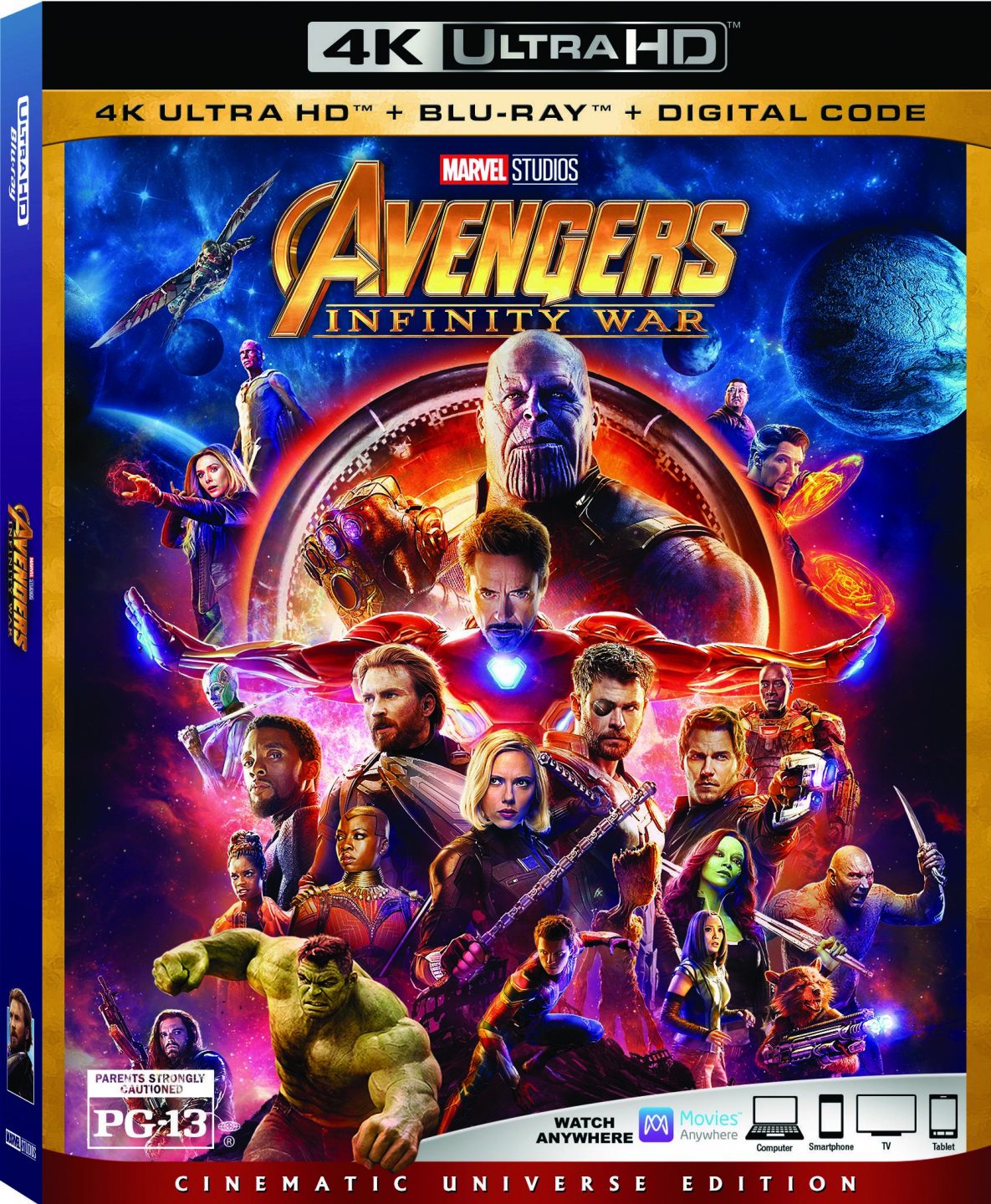 Avengers: Infinity War 4K Ultra HD Combo Pack cover (Walt Disney Studios Home Entertainment)