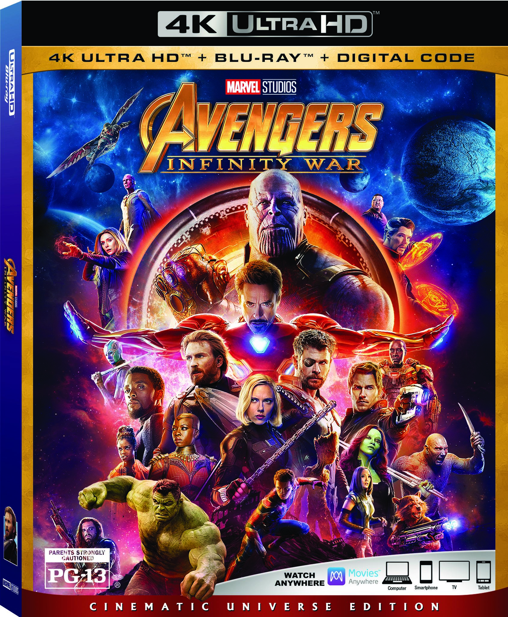 Avengers: Infinity War 4K Ultra HD Combo Pack cover (Walt Disney Studios Home Entertainment)