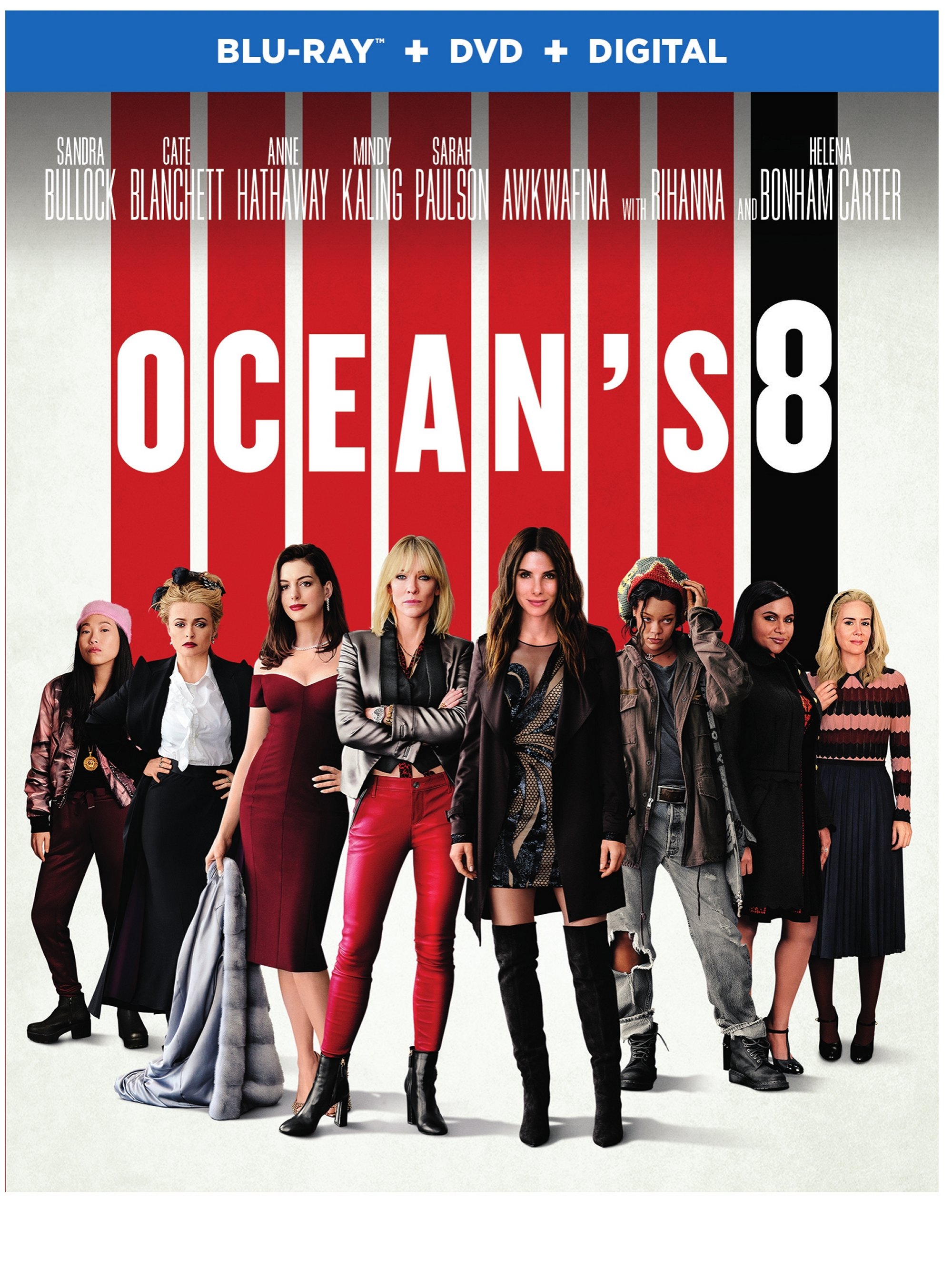 Ocean's 8 Blu-Ray Combo Pack cover (Warner Bros. Home Entertainment)
