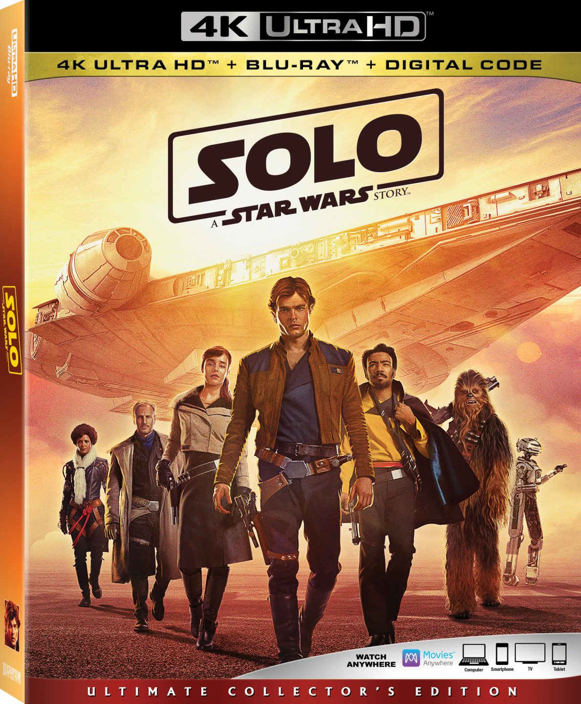 Solo: A Star Wars Story 4K UHD cover (Walt Disney Studios Home Entertainment)