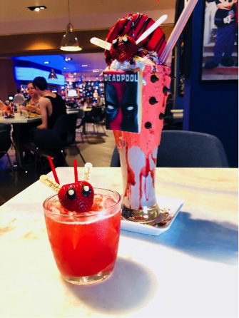 Deadpool Milksake And Cocktail At Cafe Hollywood (20th Century Fox Home Entertainment/Planet Hollywood)