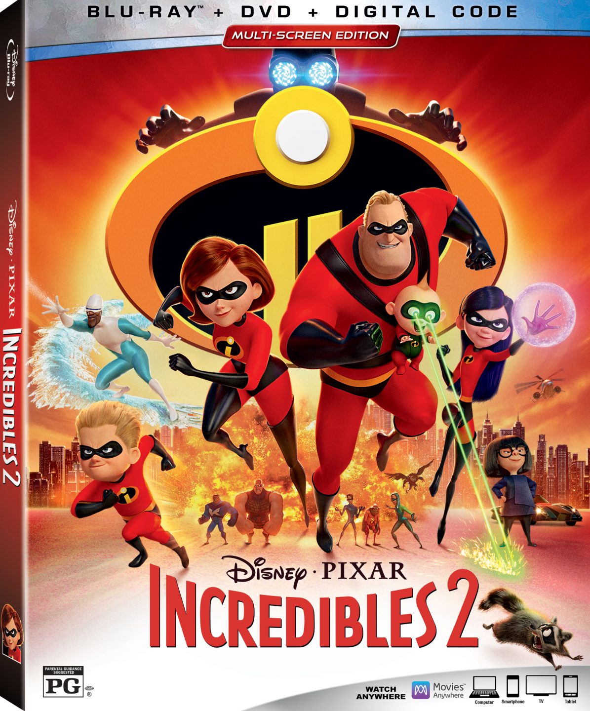 Incredibles 2 Blu-Ray Combo Pack cover (Walt Disney Studios Home Entertainment)