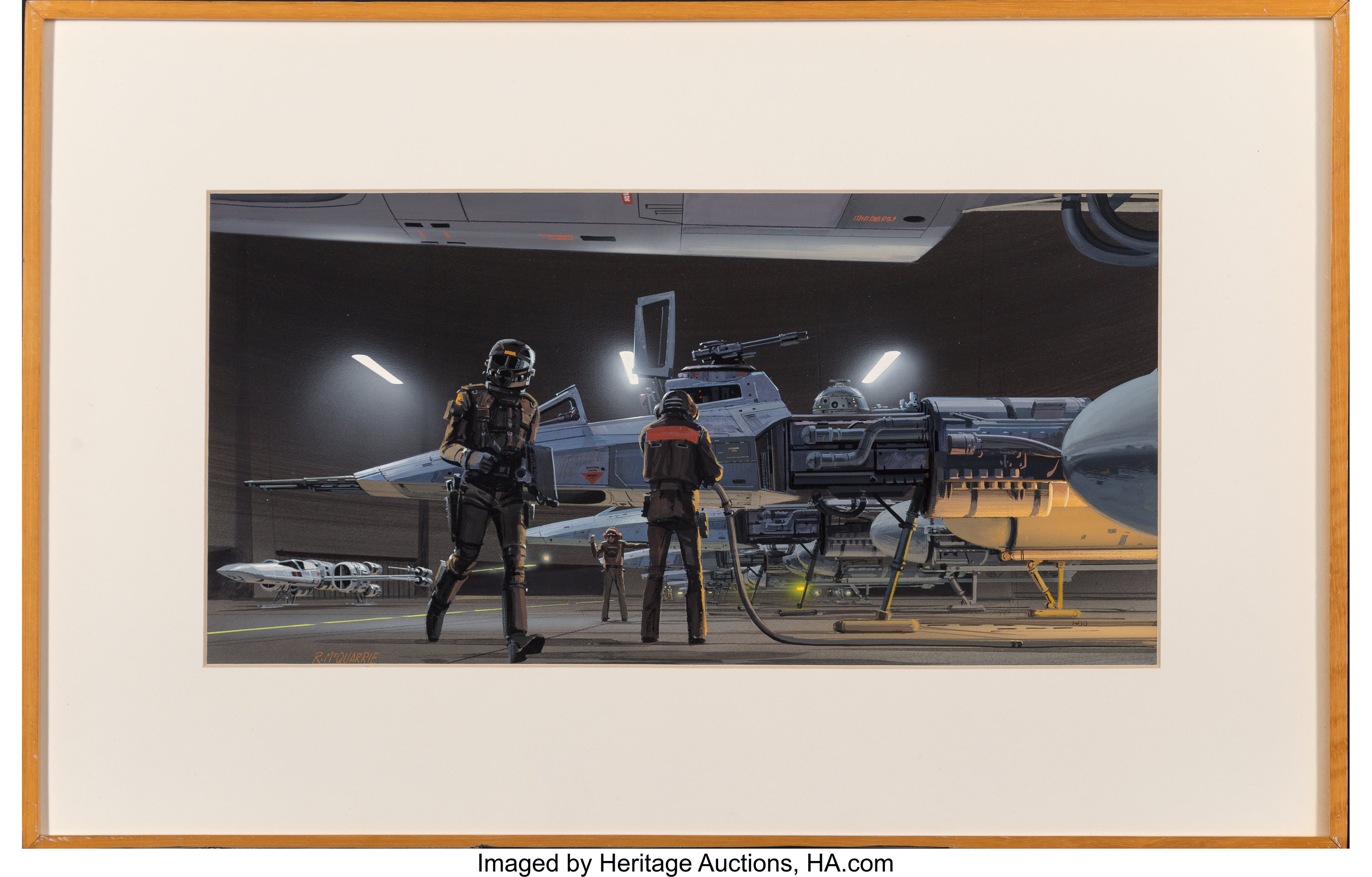 Y-Wing Fighters in the Rebel Hangar, 1976, Ralph McQuarrie Image credit Heritage Auctions