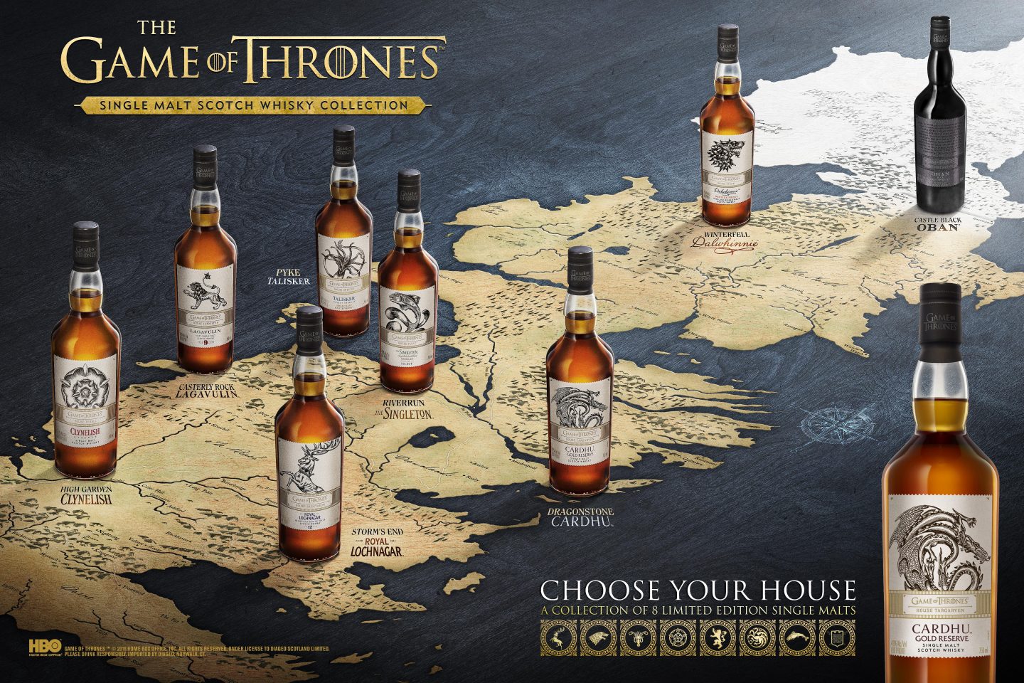 Game of Thrones Single Malt Scotch Whisky Collection (HBO/DIAGEO)