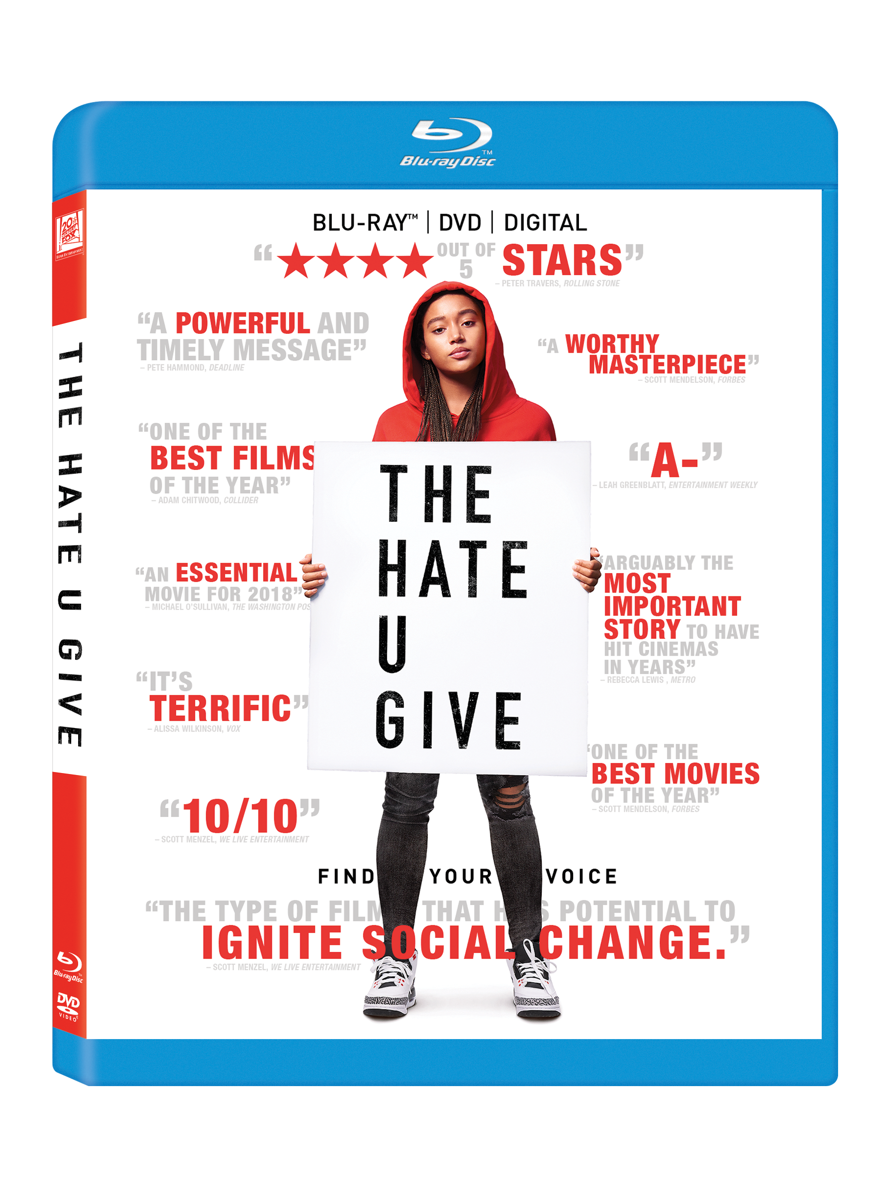 The Hate U Give Blu-Ray Combo Pack cover (20th Century Fox Home Entertainment)