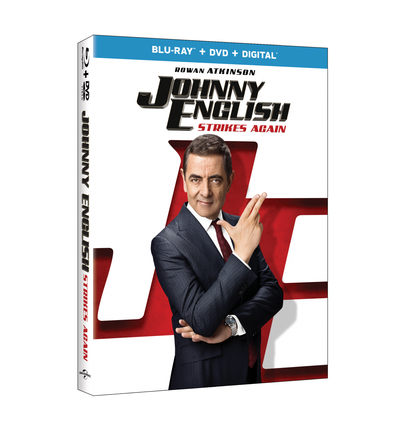 Johnny English Strikes Again Blu-Ray Combo Pack cover (Universal Pictures Home Entertainment)