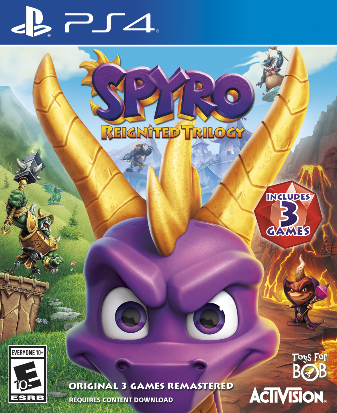 Spyro Reignited Trilogy PlayStation 4 cover (Activision)