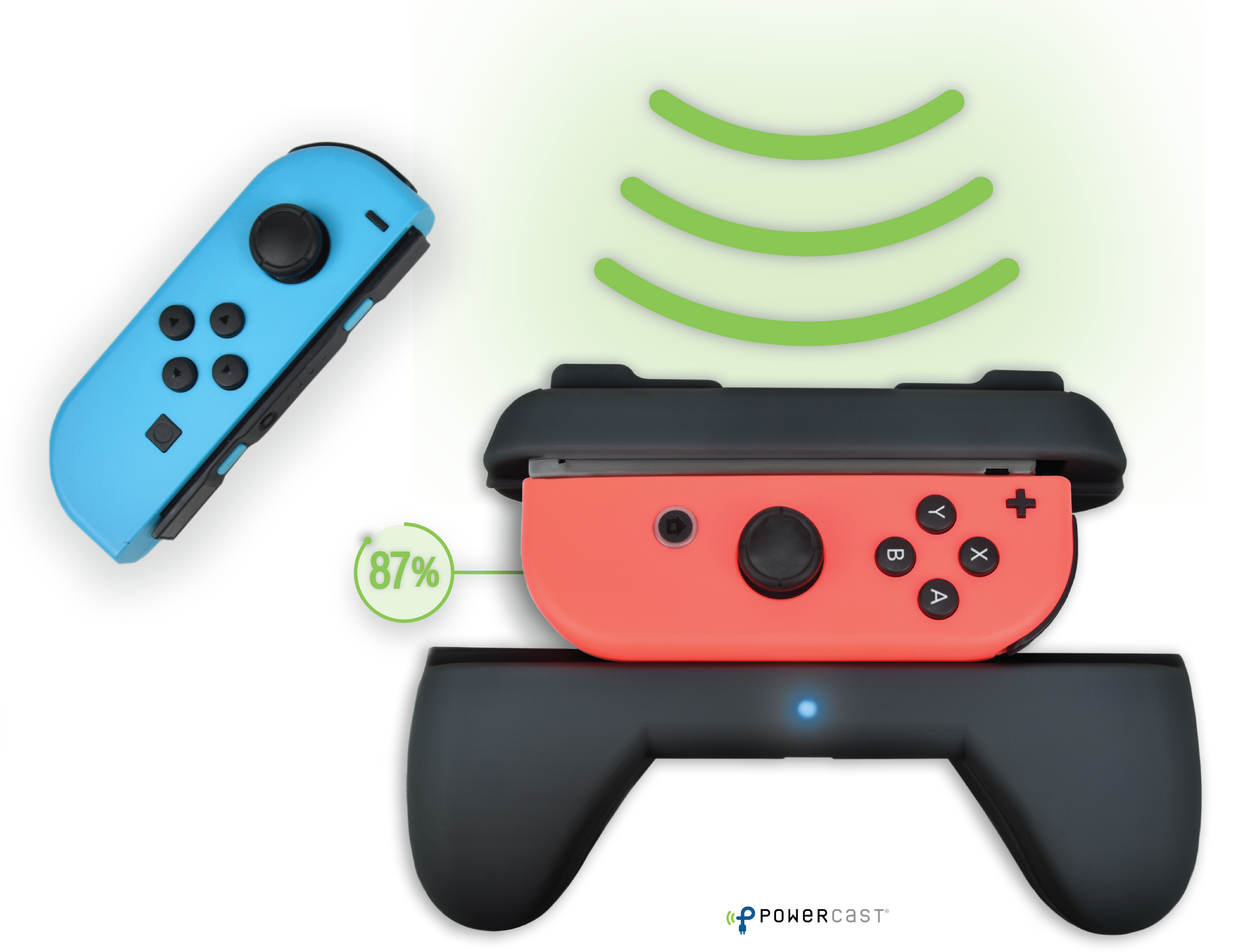 Wireless Charging Grips For Nintendo Joy-Con Controllers (PowerCast)