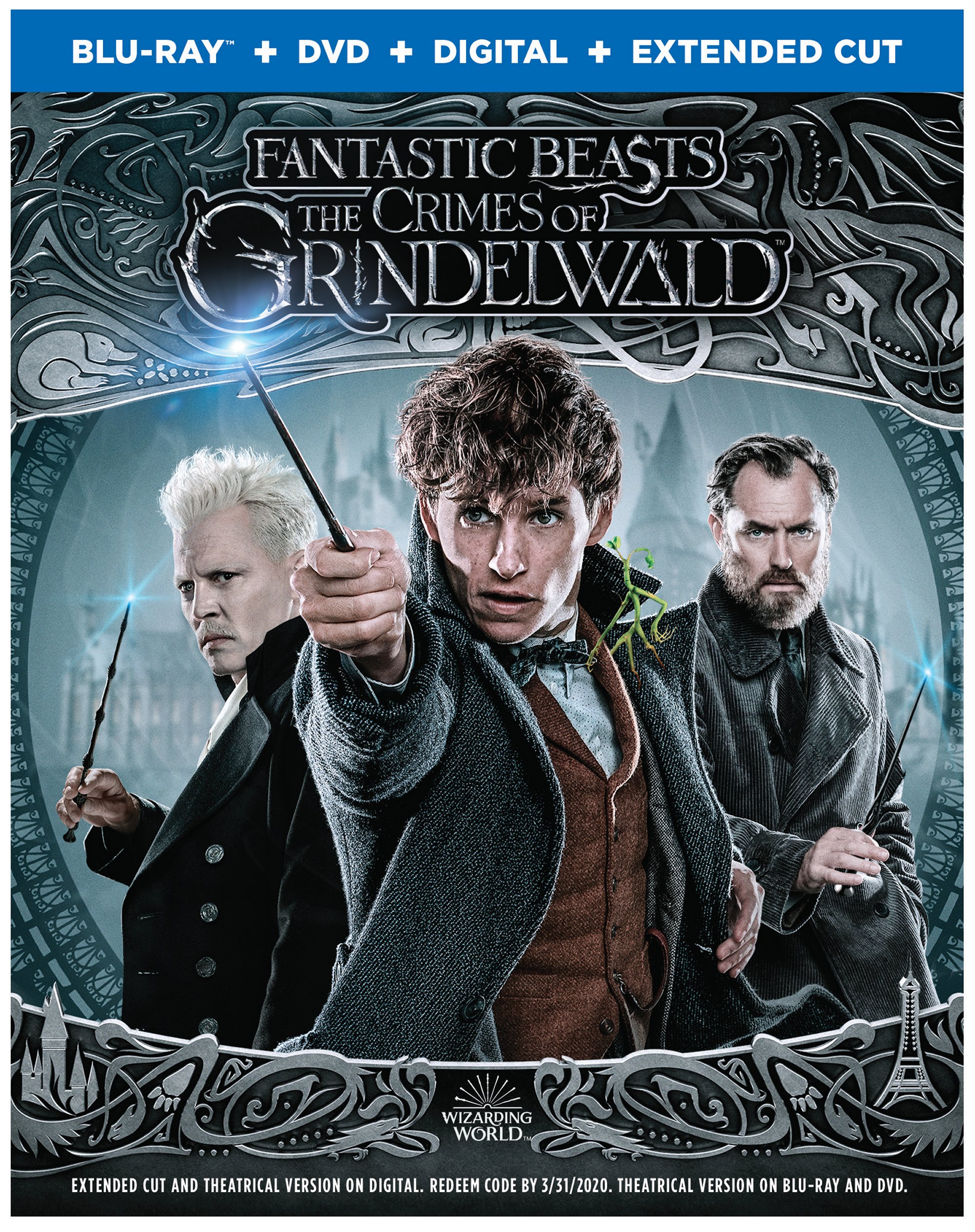 Fantastic Beasts: The Crimes Of Grindelwald Blu-Ray Combo Pack cover (Warner Bros. Home Entertainment)