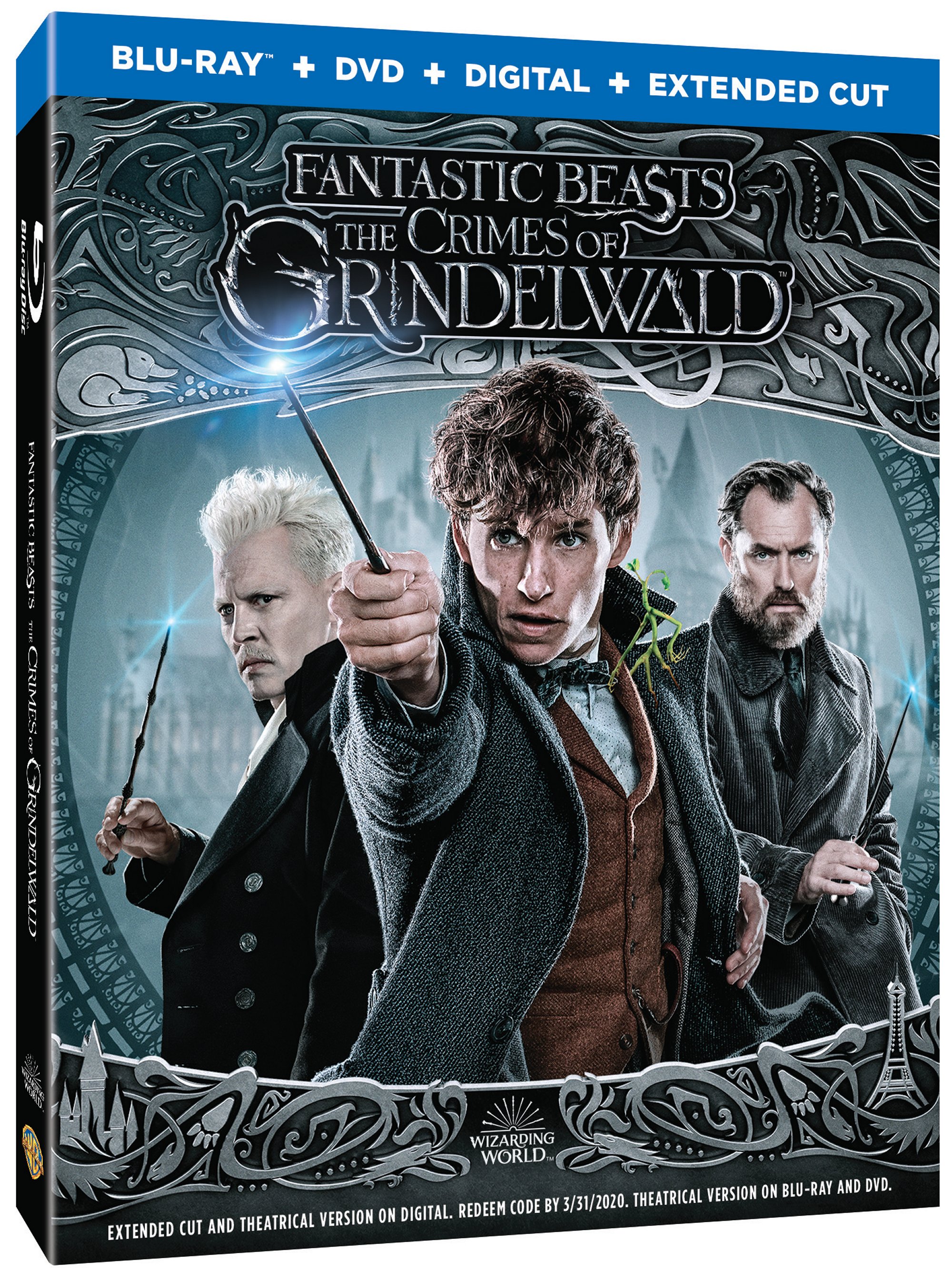 Fantastic Beasts: The Crimes Of Grindelwald Blu-Ray Combo Pack cover (Warner Bros. Home Entertainment)