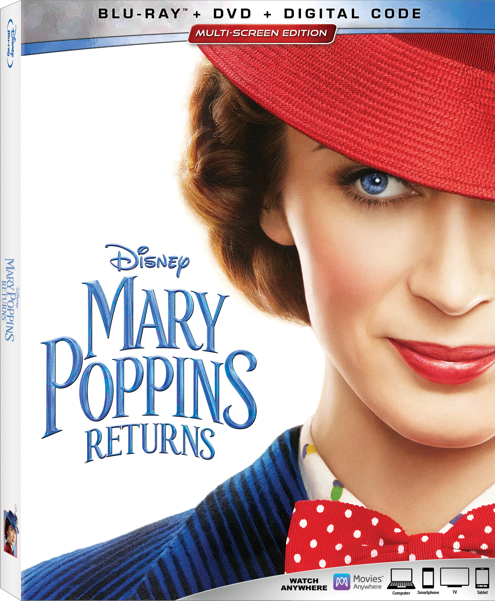 Mary Poppins Returns Blu-Ray Combo Pack cover (Walt Disney Studios Home Entertainment)