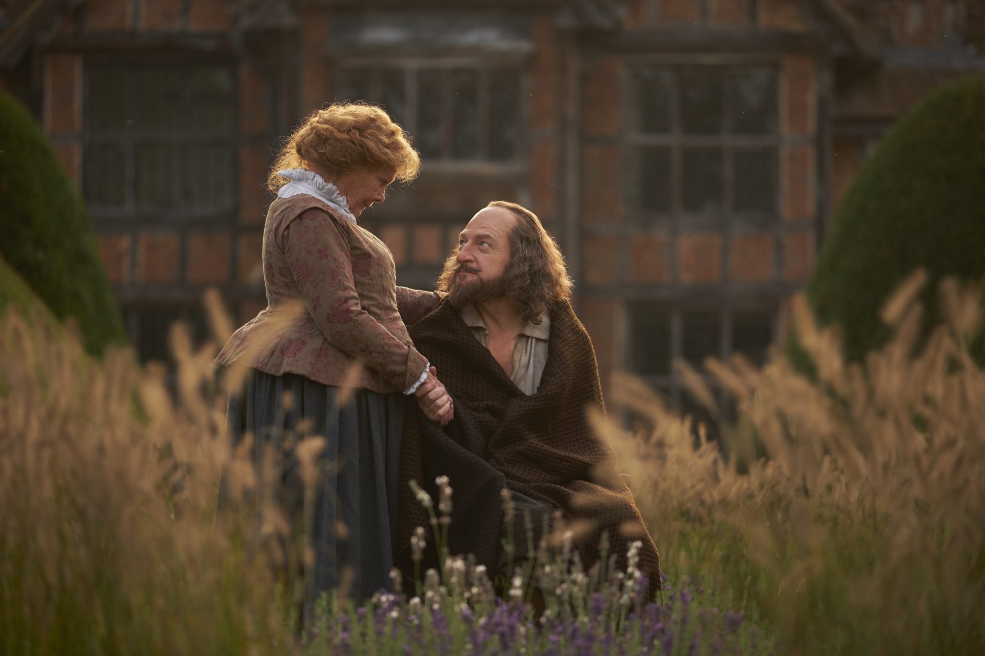 Left to Right: Judi Dench as Anne Hathaway, Kenneth Branagh as William Shakespeare Photo by Robert Youngson, Courtesy of Sony Pictures Classics