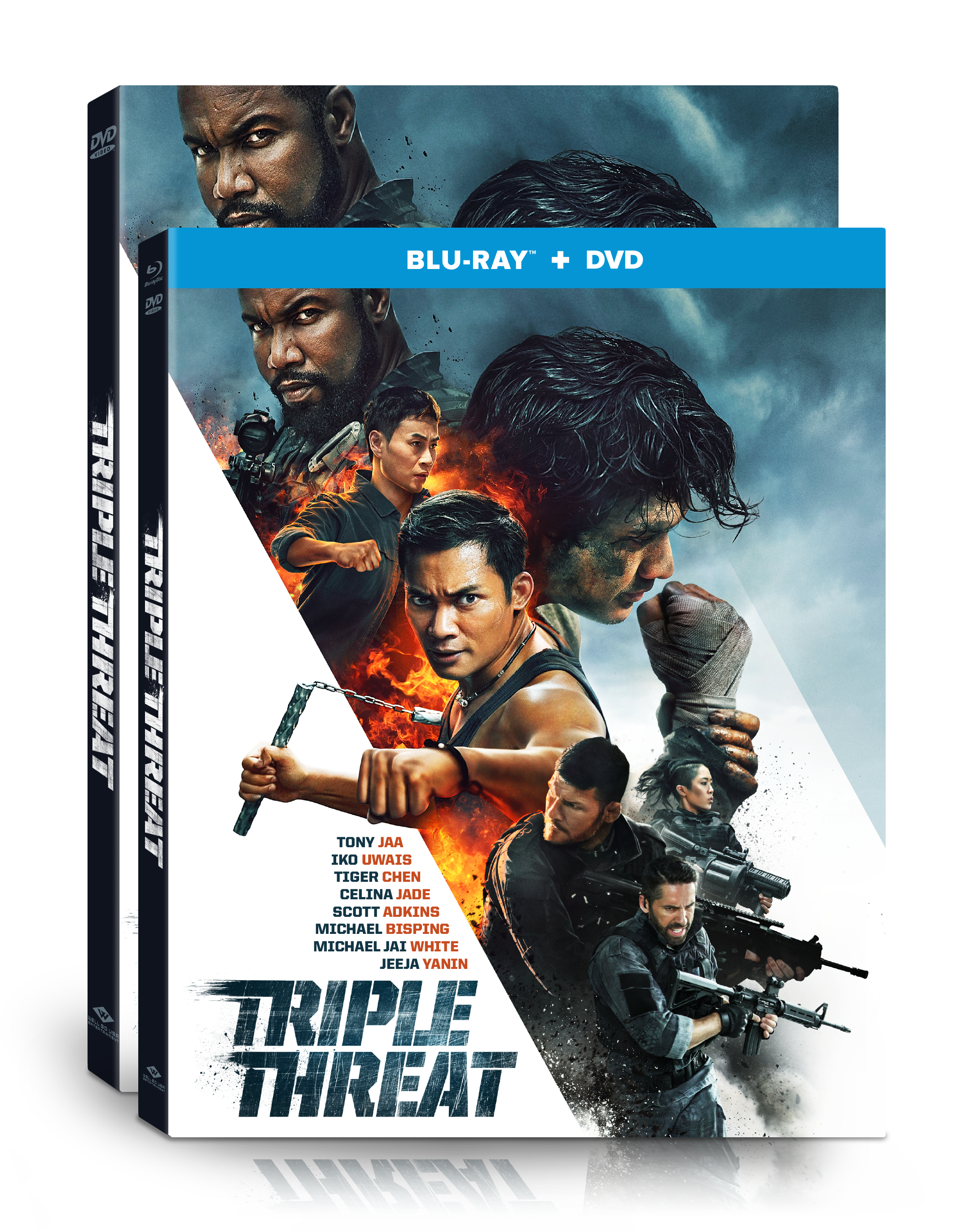 Triple Threat Blu-Ray Combo Pack cover (Well Go USA)
