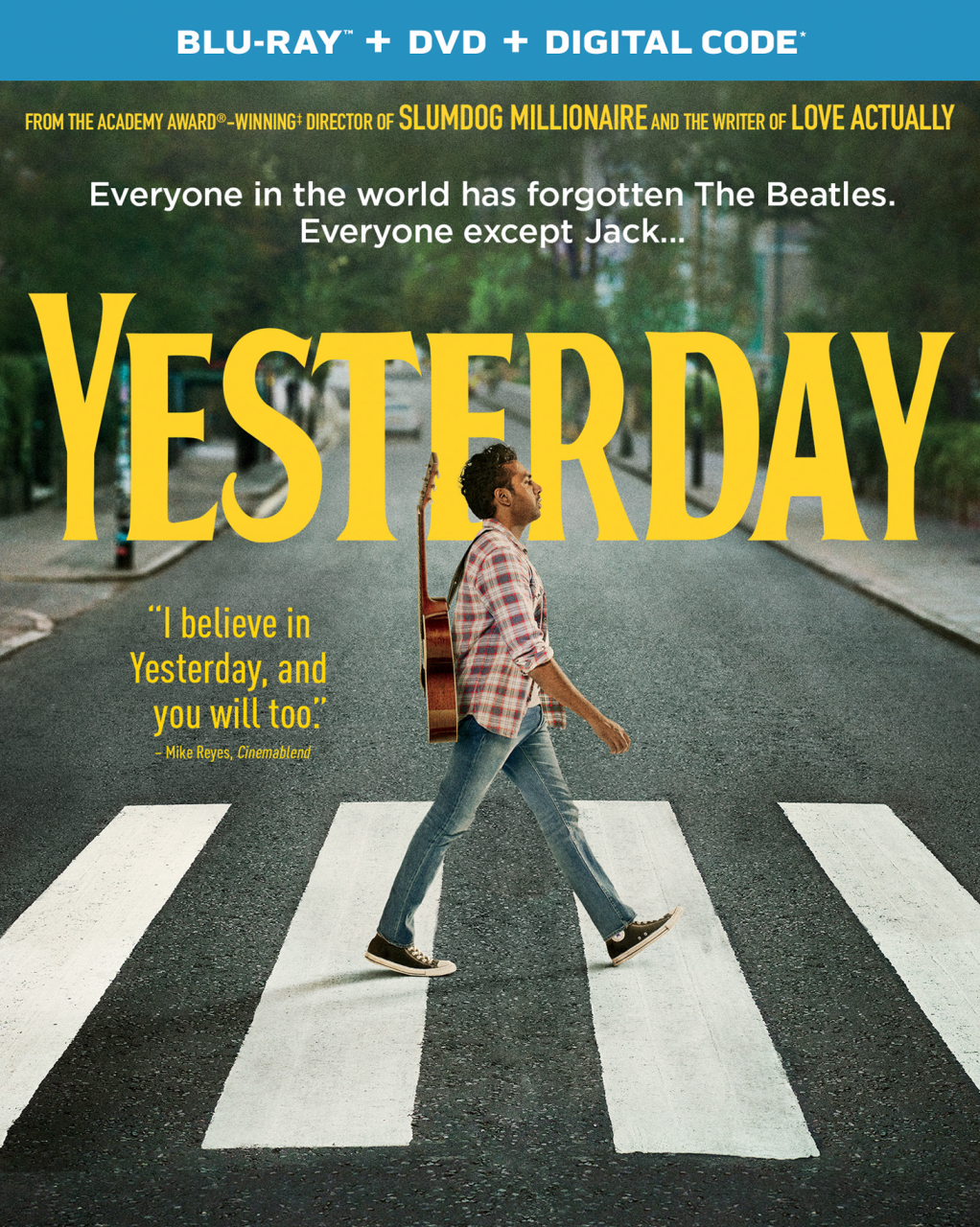 YESTERDAY Blu-Ray Combo Pack cover (Universal Pictures Home Entertainment)
