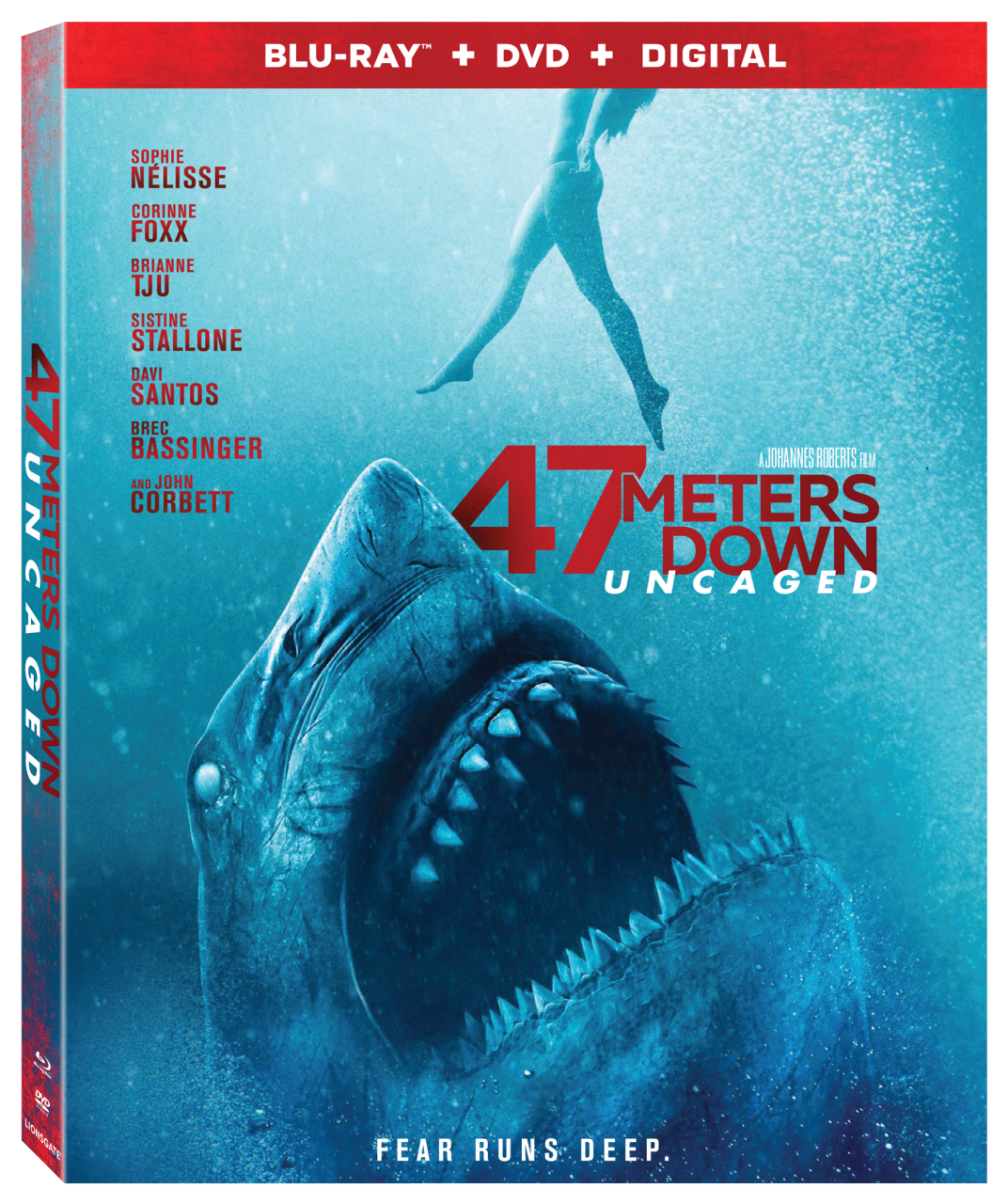 47 Meters Down: Uncaged Blu-Ray Combo Pack cover (Lionsgate Home Entertainment)