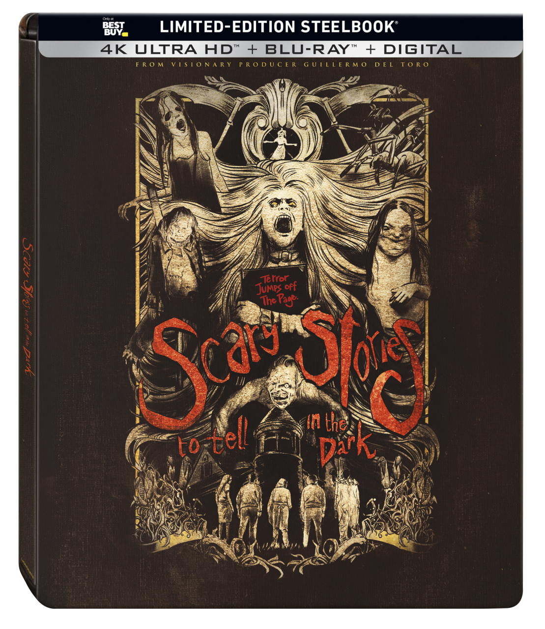 Scary Stories To Tell In The Dark 4K Ultra HD Best Buy Steelbook Combo Pack cover (Lionsgate Home Entertainment)