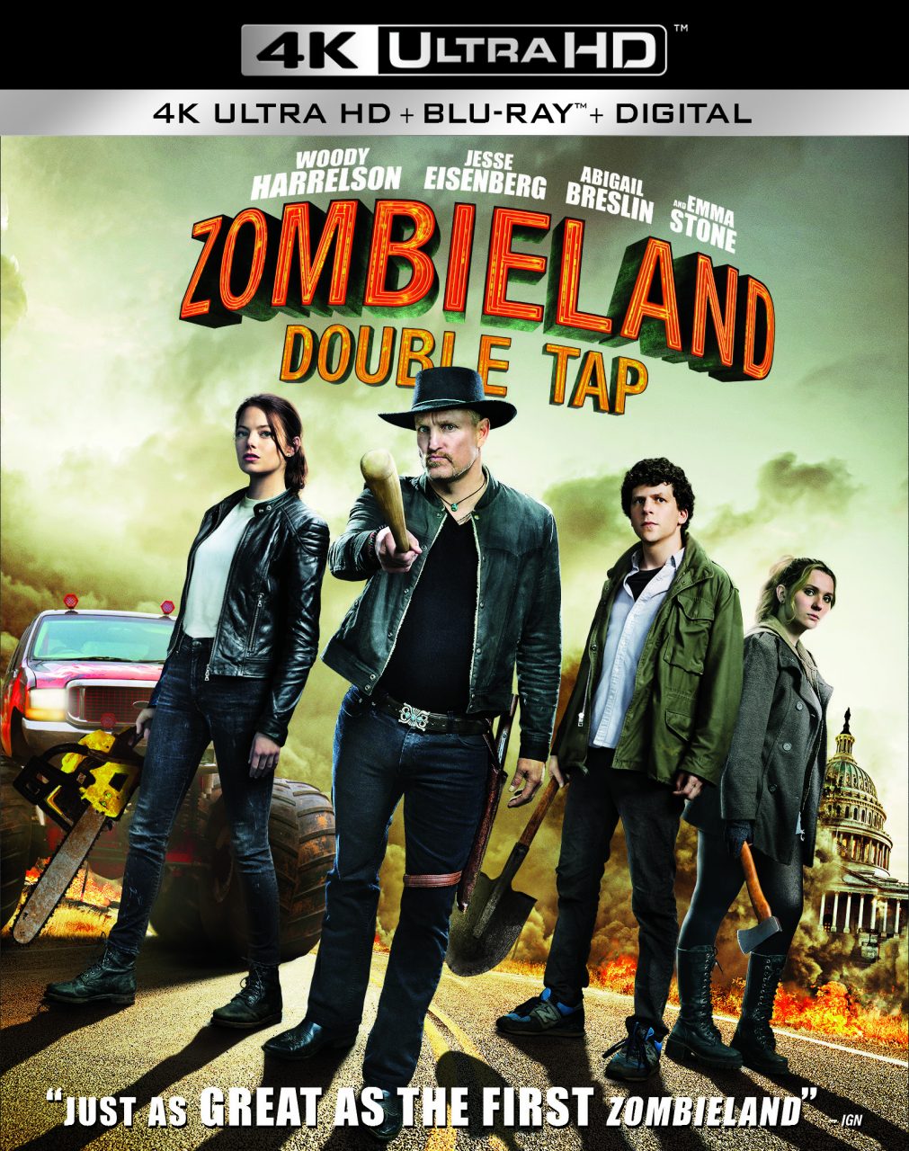 Zombieland: Double Tap 4K Ultra HD Combo Pack cover (Sony Pictures Home Entertainment)
