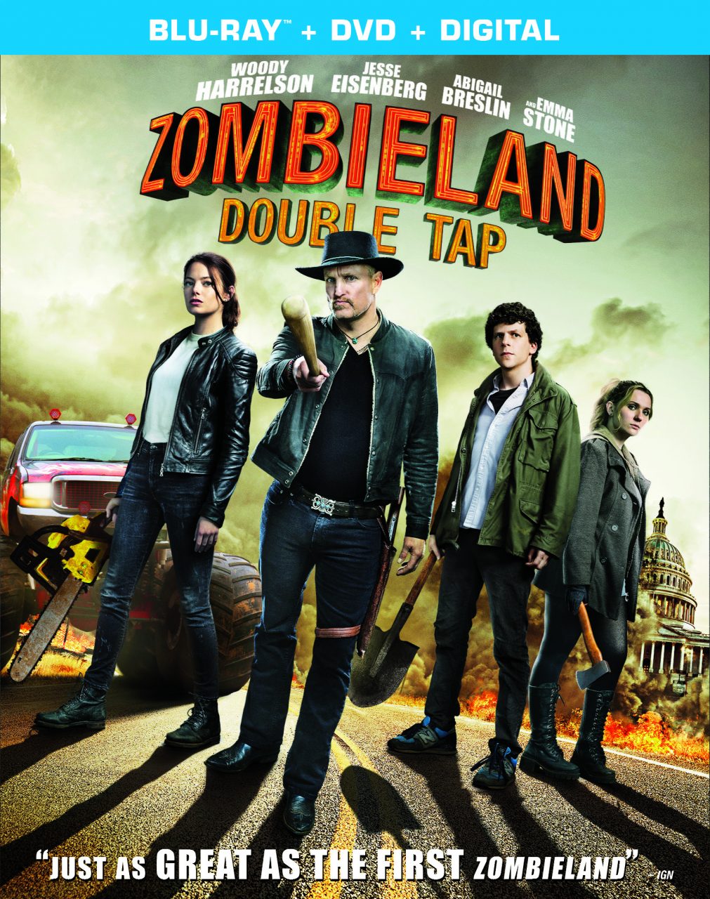 Zombieland: Double Tap Blu-Ray Combo Pack cover (Sony Pictures Home Entertainment)