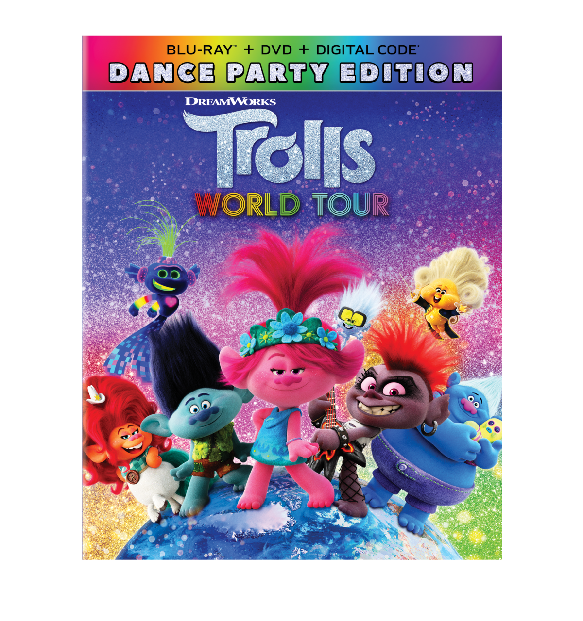 Trolls World Tour Blu-Ray Combo Pack cover (Universal Pictures Home Entertainment)