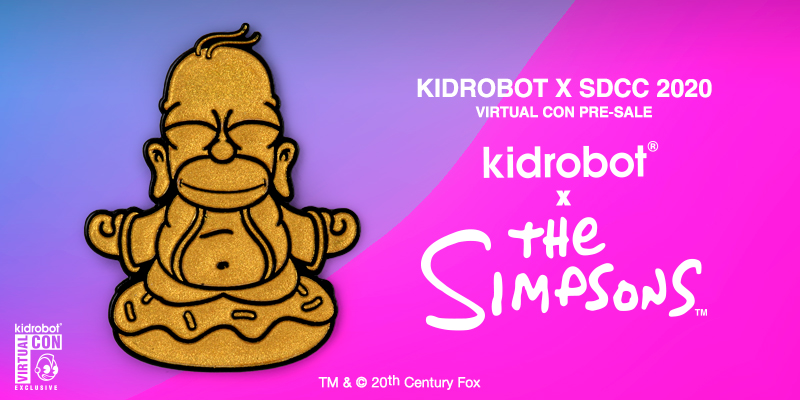 Kidrobot x The Simpsons Golden Homer Buddha 1.5” Enamel Pin