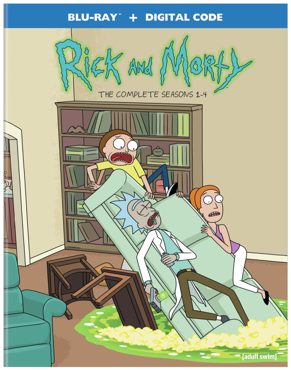 Rick And Morty: The Complete Seasons 1-4 Blu-Ray Combo Pack cover (Warner Bros. Home Entertainment)