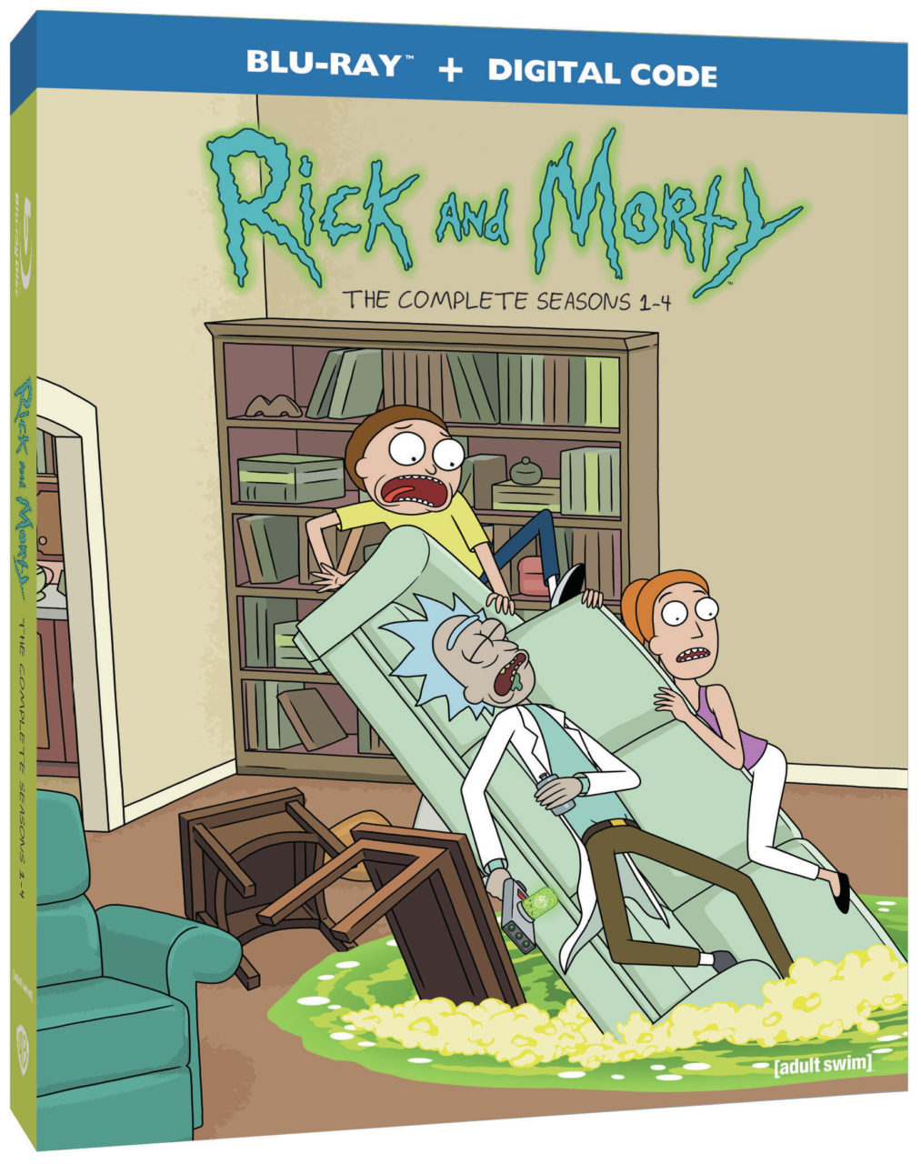 Rick And Morty: The Complete Seasons 1-4 Blu-Ray Combo Pack cover (Warner Bros. Home Entertainment)