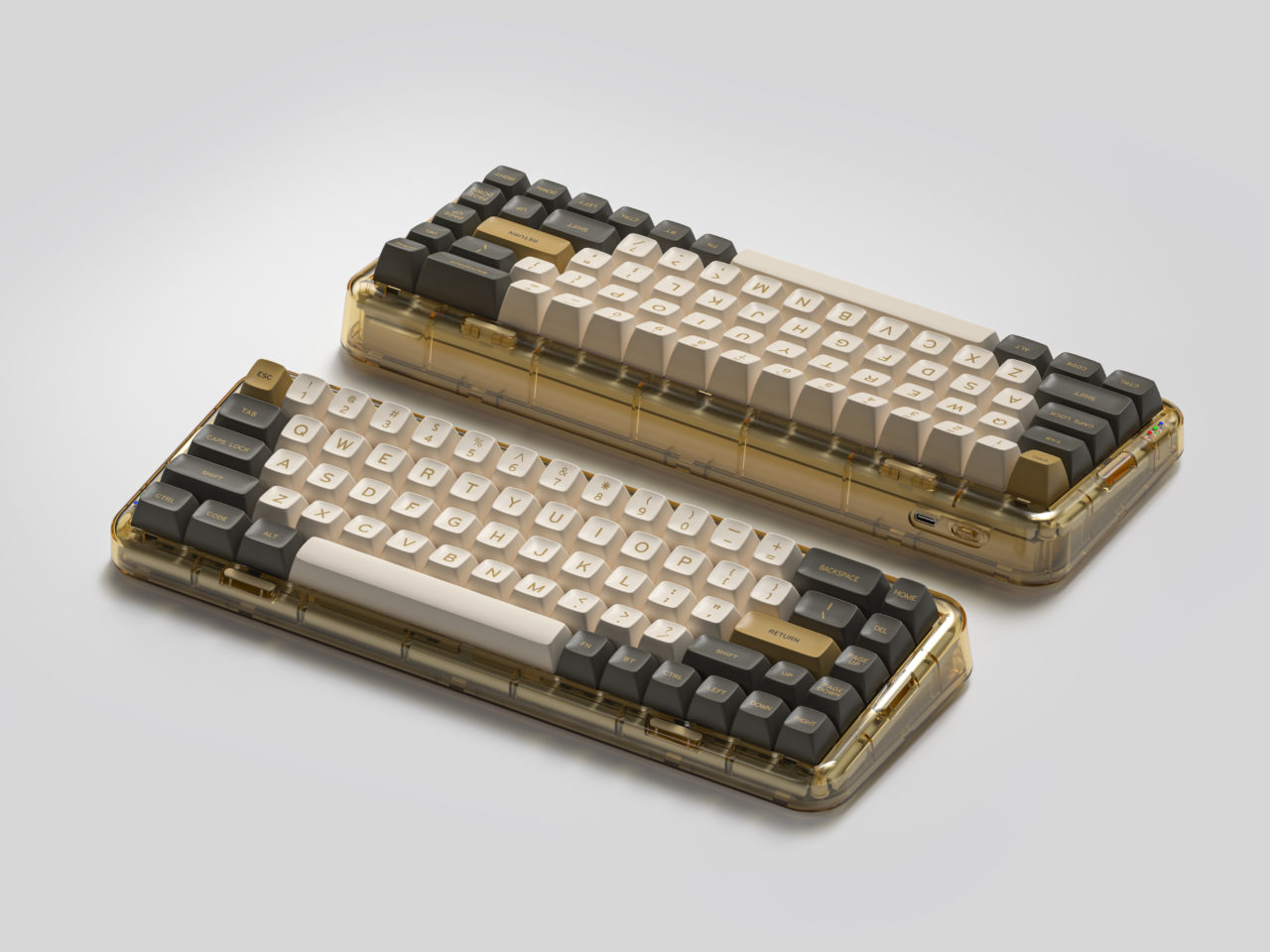 Mojo68 See-Through, Custom & Programmable Mechanical Keyboard (MelGeek)