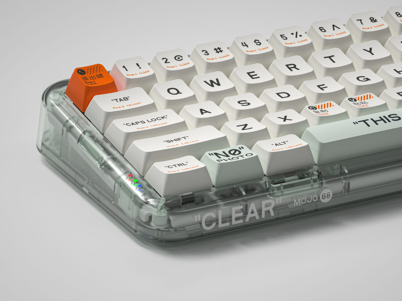 Mojo68 See-Through, Custom & Programmable Mechanical Keyboard (MelGeek)