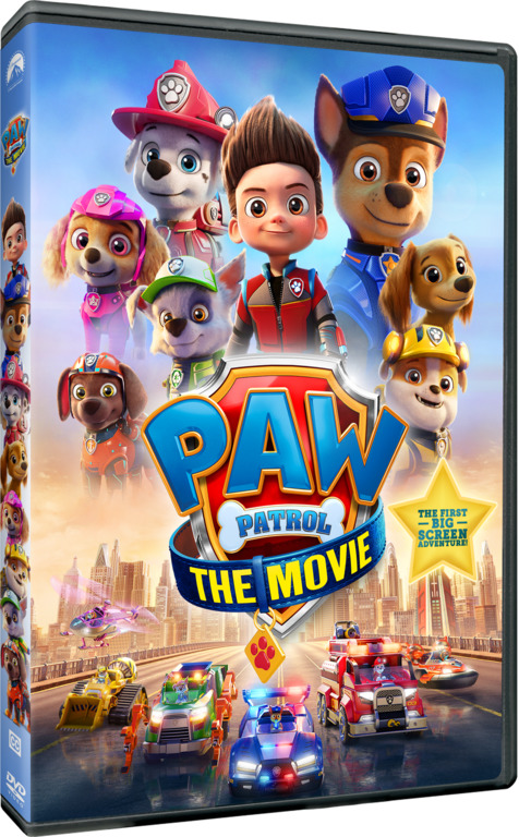 PAW Patrol: The Movie DVD cover (Paramount Home Entertainment/Nickelodeon/Spin Master Entertainment)