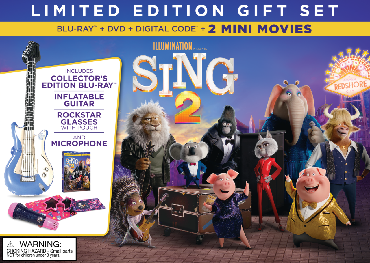 Sing 2 Limited Edition Gift Set Blu-Ray Combo Pack cover (Universal Pictures Home Entertainment)
