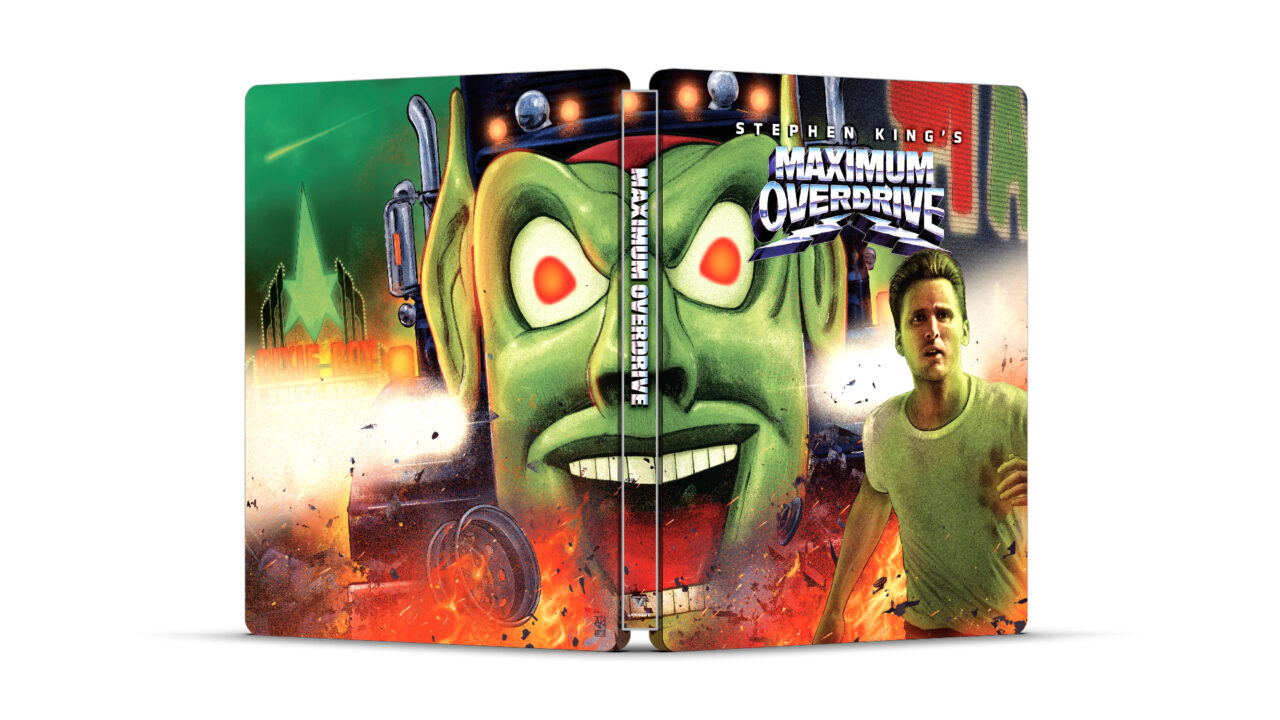 Maximum Overdrive Blu-Ray/Digital Steelbook cover (Lionsgate)