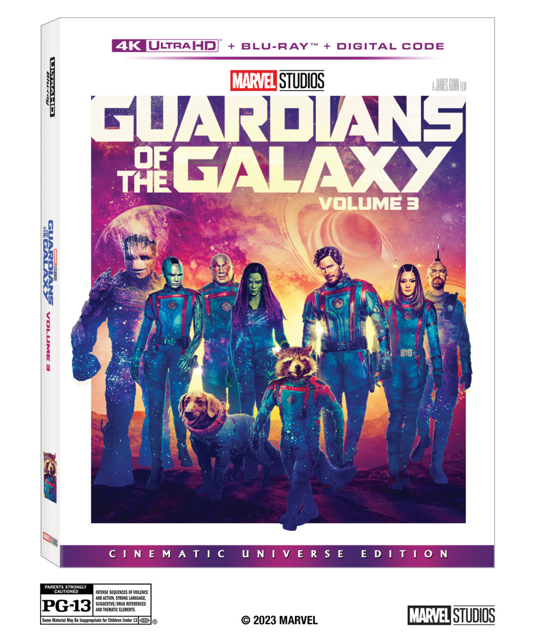 Guardians Of The Galaxy Volume 3 4K Ultra HD Combo Pack cover (Marvel Studios/Walt Disney Home Entertainment)
