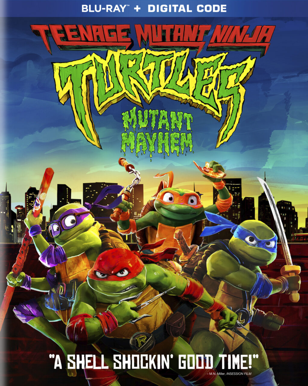 Teenage Mutant Ninja Turtles Mutant Mayhem Blu-Ray Combo pack cover (Paramount Home Entertainment)