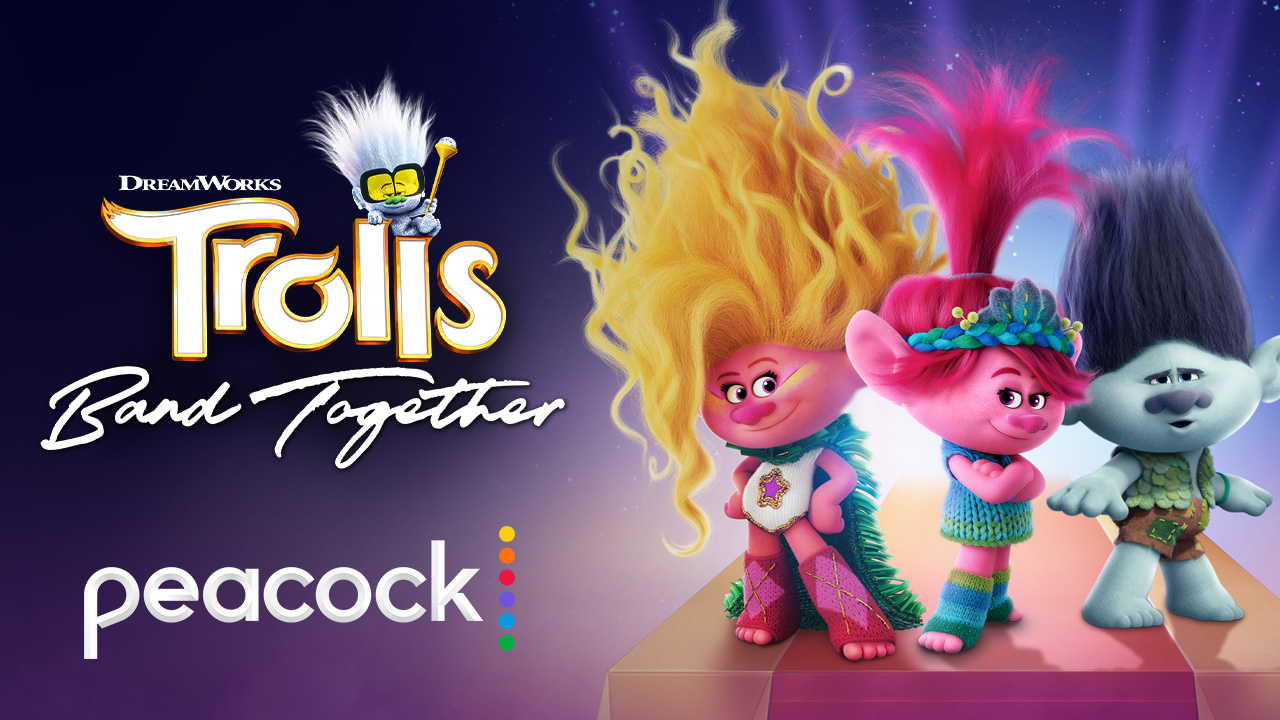 Trolls Band Together key art (DreamWorks Animation/Universal Pictures/Peacock)