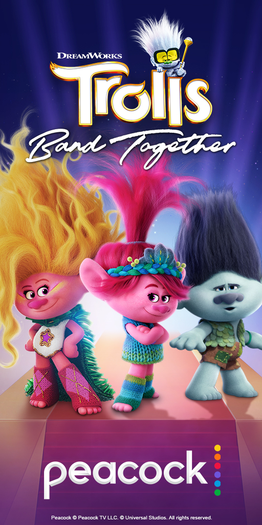 Trolls Band Together key art (DreamWorks Animation/Universal Pictures/Peacock)