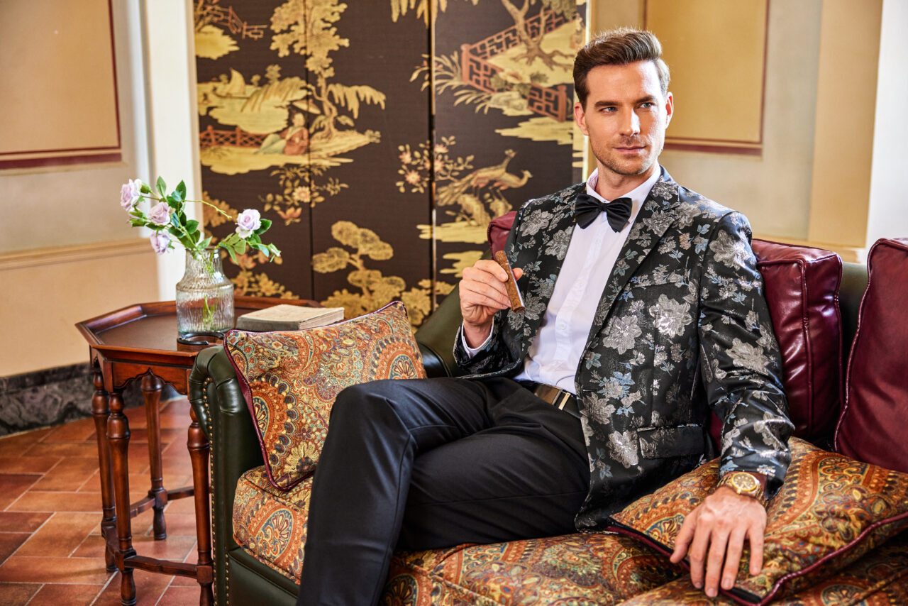 COOFANDY Mens Floral Tuxedo Jackets Slim Fit Suit Blazer Jacket for Dinner Prom Wedding