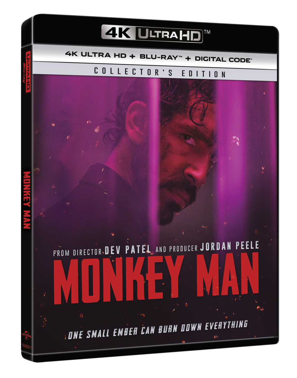 Monkey Man 4K Ultra HD Combo Pack cover (Universal Pictures Home Entertainment)