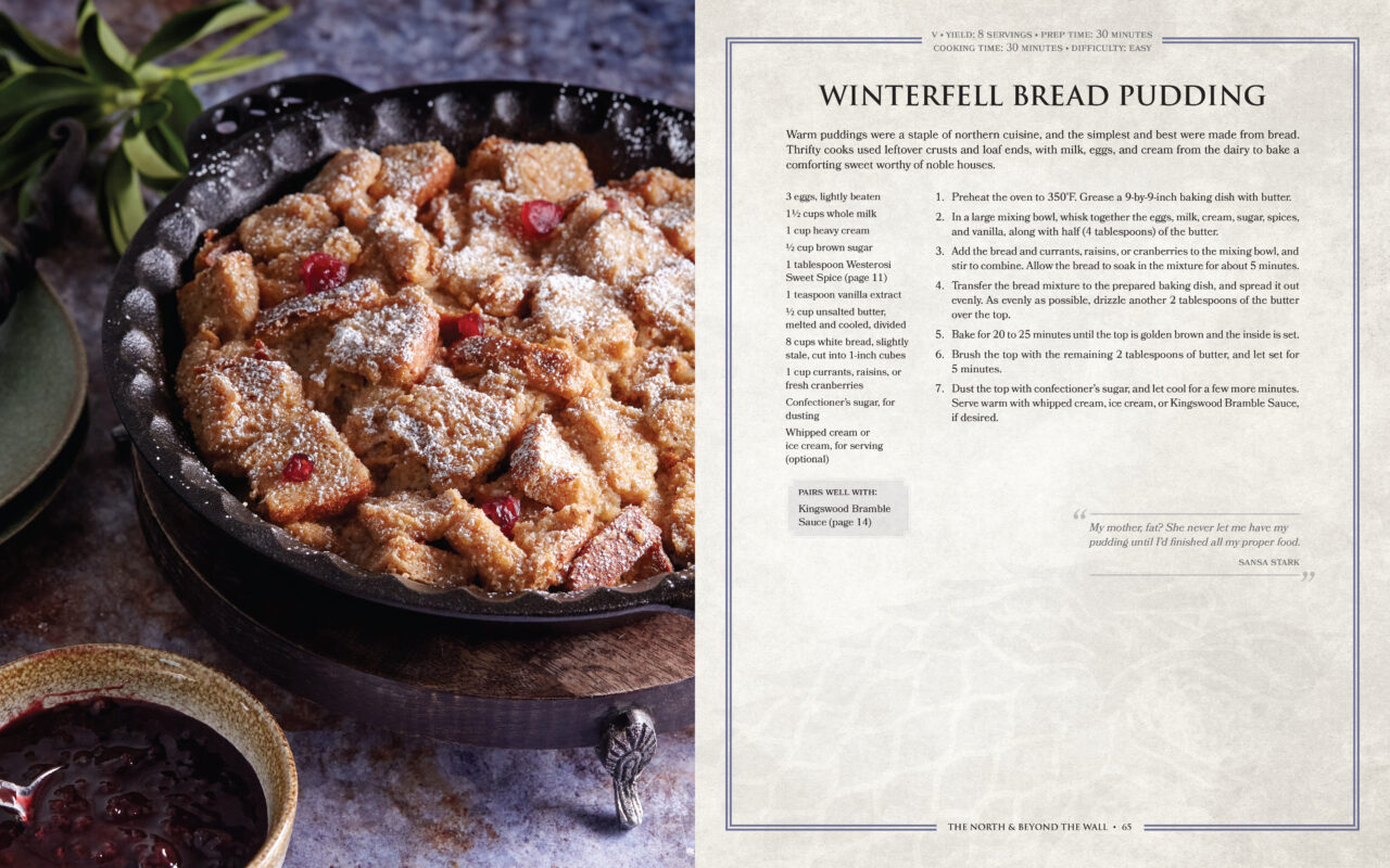 The Official Westeros Cookbook: Recipes From Game Of Thrones And House Of The Dragon sample page (Insight Editions)