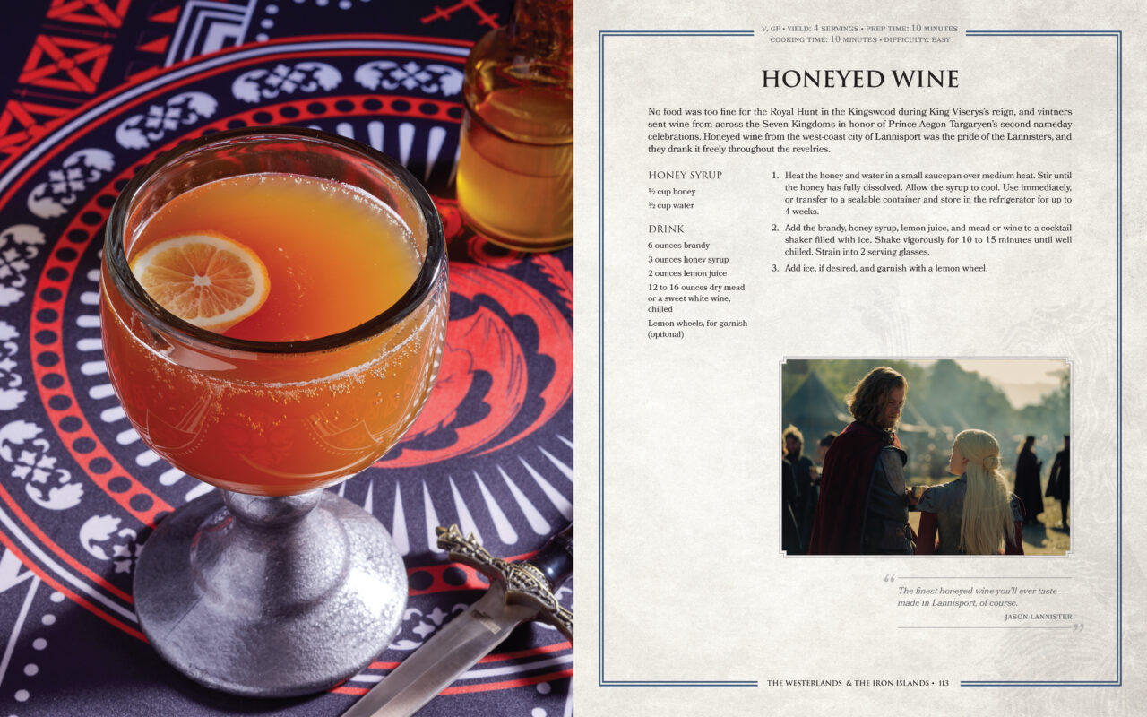 The Official Westeros Cookbook: Recipes From Game Of Thrones And House Of The Dragon sample page (Insight Editions)